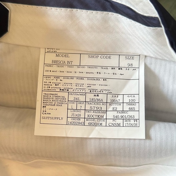 Woven by Vitale Barberis Canonico Tropical Wool Navy Suit 40L - Picture 6 of 7